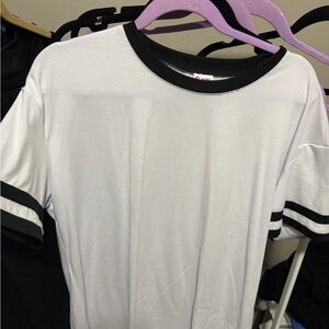 White and Black Ringer Tee -